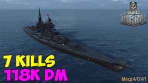 World of WarShips | Bismarck | 7 KILLS | 118K Damage - Replay Gameplay 4K 60 fps