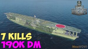 World of WarShips | Kaga | 7 KILLS | 190K Damage - Replay Gameplay 4K 60 fps