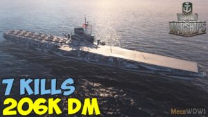 World of WarShips | Midway | 7 KILLS | 206K Damage - Replay Gameplay 4K 60 fps