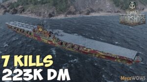 World of WarShips | Midway | 7 KILLS | 223K Damage - Replay Gameplay 4K 60 fps
