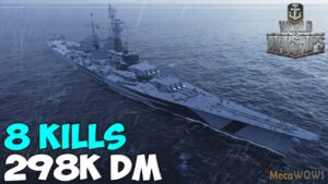World of WarShips | Montana | 8 KILLS | 298K Damage - Replay Gameplay 4K 60 fps