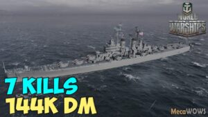 World of WarShips | Worcester | 7 KILLS | 144K Damage - Replay Gameplay 4K 60 fps