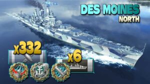 Cruiser Des Moines: 281k on map North - World of Warships