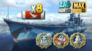 Cruiser Zaō: 8 ships destroyed - World of Warships