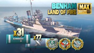 Destroyer Benham: 31 torpedo hits - World of Warships