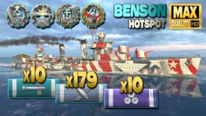 Destroyer Benson: 3,7k BXP bottom tier carry - World of Warships