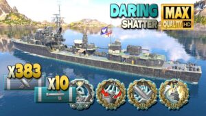 Destroyer Daring: GG on map Shatter - World of Warships