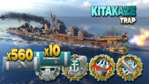 Destroyer Kitakaze: MVP on map Trap - World of Warships