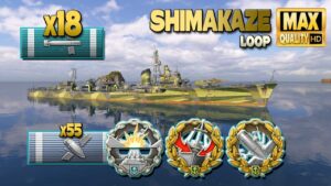 Destroyer Shimakaze: 256k on map Loop - World of Warships
