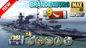 New Battleship Brandenburg: 9 ships destroyed - World of Warships