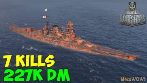 World of WarShips | Amagi | 7 KILLS | 227K Damage - Replay Gameplay 4K 60 fps
