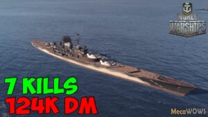 World of WarShips | Borodino | 7 KILLS | 124K Damage - Replay Gameplay 4K 60 fps