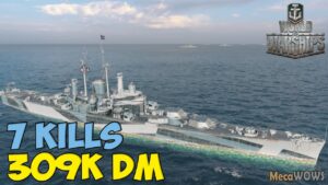 World of WarShips | Des Moines | 7 KILLS | 306K Damage - Replay Gameplay 4K 60 fps