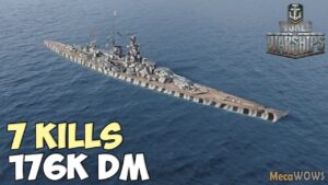 World of WarShips | Gneisenau | 7 KILLS | 176K Damage - Replay Gameplay 4K 60 fps