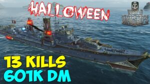 World of WarShips Halloween | Urashima | 13 KILLS | 601K Damage - Special Replay Gameplay 4K 60 fps