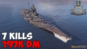 World of WarShips | Tirpitz | 7 KILLS | 197K Damage - Replay Gameplay 4K 60 fps