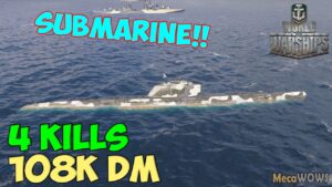 World of WarShips | U-2501 | 4 KILLS | 108K Damage - Replay Gameplay 4K 60 fps