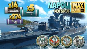 Cruiser Napoli: Good game on map Hotspot - World of Warships