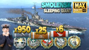 Cruiser Smolensk: Late win on map Sleeping Giant - World of Warships