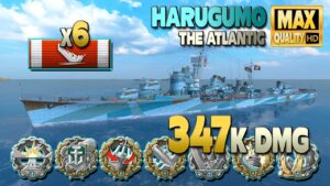 Destroyer Harugumo: 347k on map The Atlantic *much zoom* - World of Warships