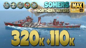 Destroyer Somers: +430k damage & spot on map Northern Waters - World of Warships