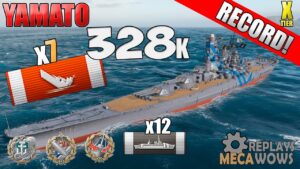 Awesome Yamato 7 Kills 328K Damage | World of Warships