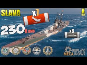 BattleShip Slava 7 Ships 230k Damage | World of Warships