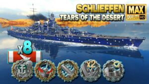 Battleship Schlieffen: 8 ships destroyed on map North - World of Warships