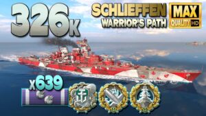 Battleship Schlieffen: Excellent player on map Warrior's Path - World of Warships