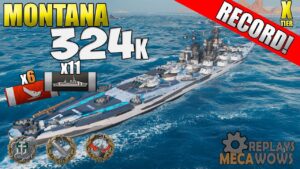 Battleship US Montana 324K Damage | World of Warships