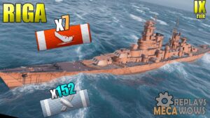 Cruiser Riga 7 Kills on Shards Map | World of Warships