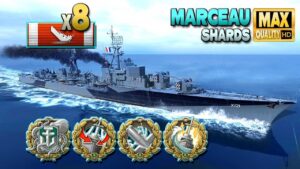 Destroyer Marceau with a huge carry on map Shards - World of Warships