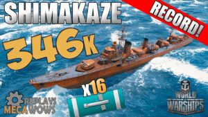 Epic Shimakaze 346K Damage on Islands of Ice Map | World of Warships