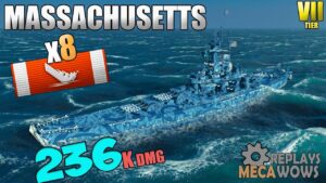 Massachusetts 8 Kills on Northern Lights | World of Warships