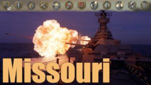 Missouri  3656xp Base and 13 achievements with Halsey proct - World of Warships