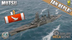 Mutsu 7 Ships Destroyed on Ring Map | World of Warships
