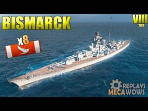 AWESOME Bismarck 8 Kills on Trap Map | World of Warships