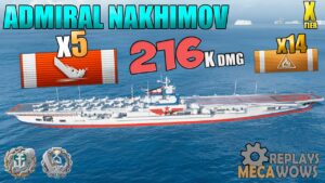 AirCraft Carrier Admiral Nakhimov 5 Kills | World of Warships