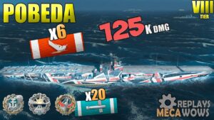 AirCraft Carrier Pobeda 6 Kills 125k Damage | World of Warships