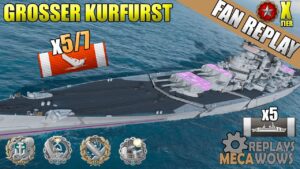 BattleShip Grosser Kurfürst 5 / 7 Ships Destroyed Ranked Battle | World of Warships