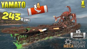 Crab Skin Yamato 243K Damage | World of Warships