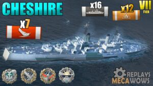 Cruiser Cheshire 7 Kills 189K Damage | World of Warships