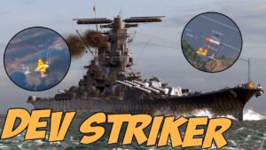 Fat 296k Yamato game, 2 of first 3 salvos dev strikes - World of Warships