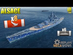 French BattleShip Alsace 8 Kills on North Map | World of Warships