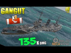 Gangut 8 kills Awesome Low Tier Battle Without Bots | World of Warships