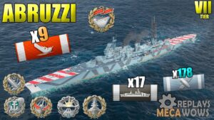 Cruiser Abruzzi 9 AWESOME Kills SOLO WARRIOR | World of WarShips