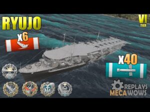 AirCraft Carrier Ryūjō 6 Kills 40 TORPS | World of Warships