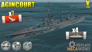 BattleShip Agincourt 7 Kills & 92K Damage | World of Warships