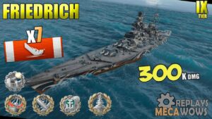 BattleShip Friedrich der Grosse 7 Kills 300K Damage | World of Warships