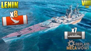 BattleShip Lenin 8 Kills & 186K Damage | World of Warships